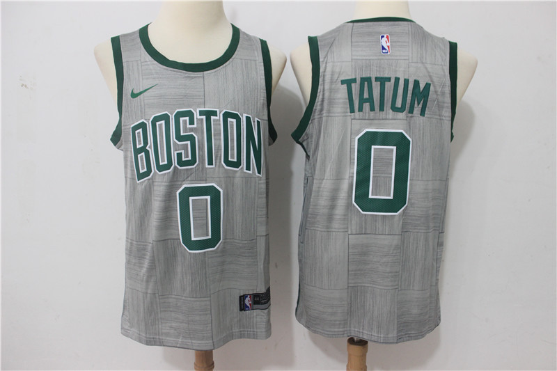 Men Boston Celtics #0 Tatum Grey Game Nike NBA Jerseys